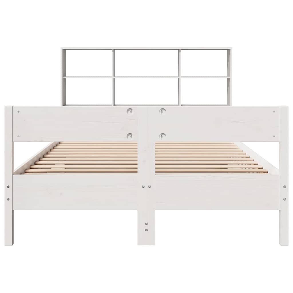vidaXL Bookcase Bed without Mattress White 160x200cm Solid Wood Pine 4