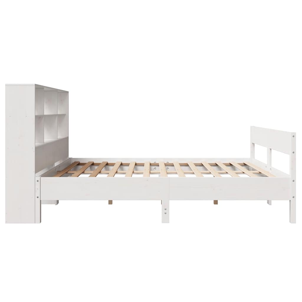 vidaXL Bookcase Bed without Mattress White 160x200cm Solid Wood Pine 5
