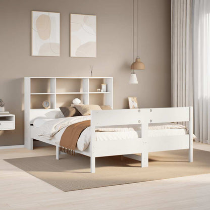 vidaXL Bookcase Bed without Mattress White 160x200cm Solid Wood Pine 1