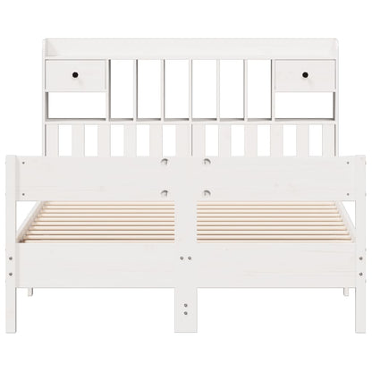 vidaXL Bookcase Bed without Mattress White 160x200cm Solid Wood Pine 4