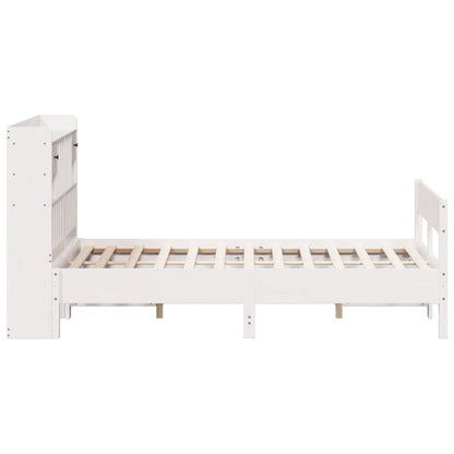 vidaXL Bookcase Bed without Mattress White 150x200cm King Size Solid Wood Pine 5