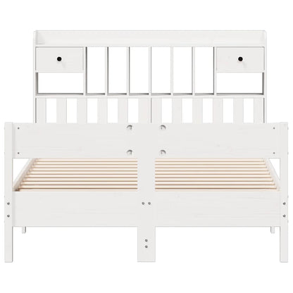 vidaXL Bookcase Bed without Mattress White 140x200cm Solid Wood Pine 4