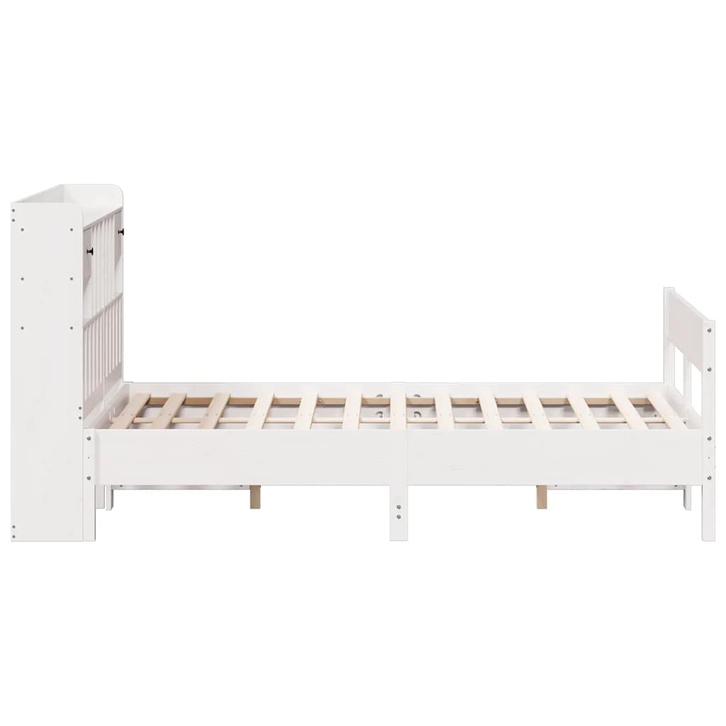 vidaXL Bookcase Bed without Mattress White 140x200cm Solid Wood Pine 5