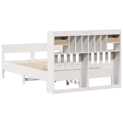 vidaXL Bookcase Bed without Mattress White 140x200cm Solid Wood Pine 6