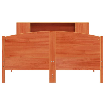 vidaXL Bookcase Bed without Mattress Wax Brown 140x200cm Solid Wood Pine 4