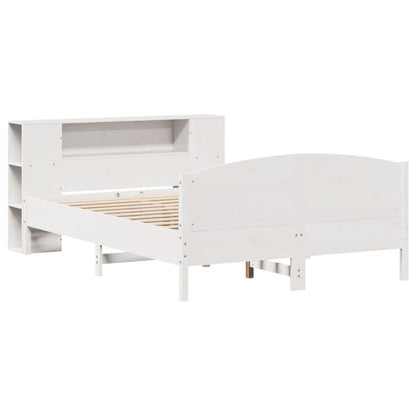 vidaXL Bookcase Bed without Mattress White 135x190cm Solid Wood Pine 3