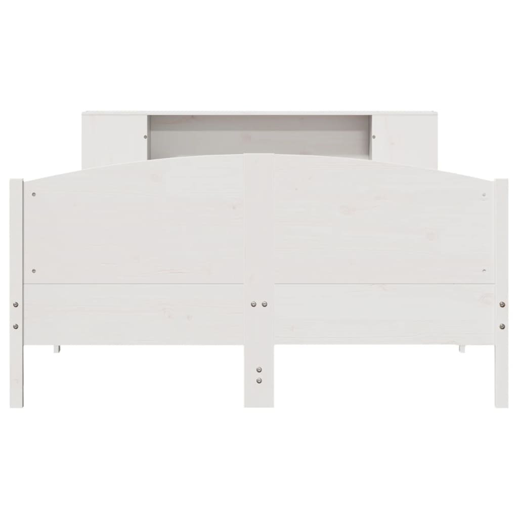 vidaXL Bookcase Bed without Mattress White 135x190cm Solid Wood Pine 4