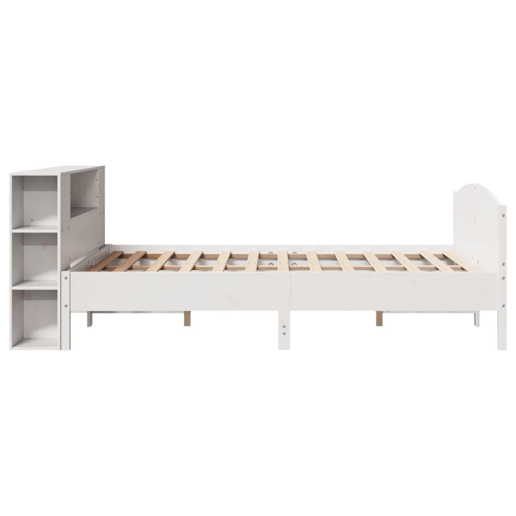 vidaXL Bookcase Bed without Mattress White 135x190cm Solid Wood Pine 5