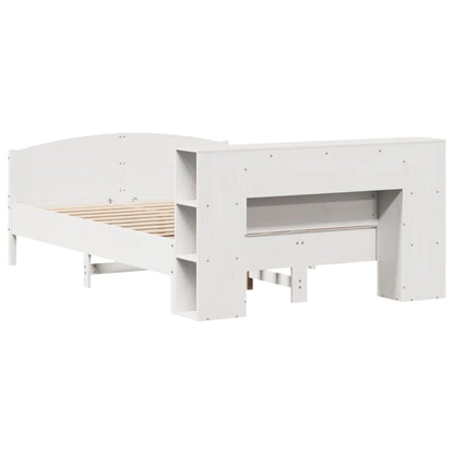 vidaXL Bookcase Bed without Mattress White 135x190cm Solid Wood Pine 6