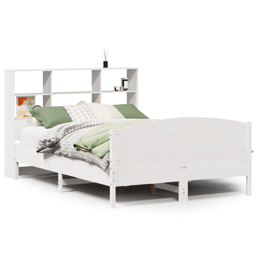 vidaXL Bookcase Bed without Mattress White 160x200cm Solid Wood Pine 2