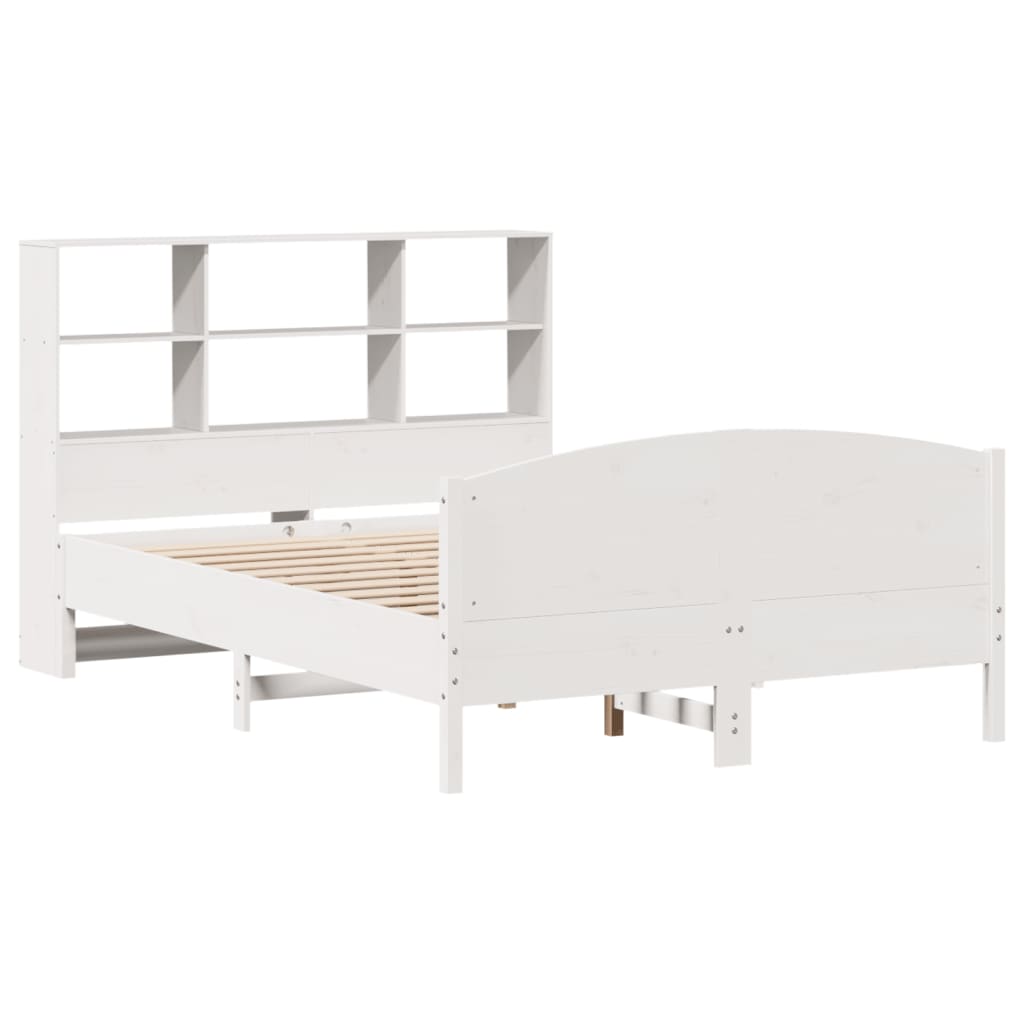 vidaXL Bookcase Bed without Mattress White 160x200cm Solid Wood Pine 3