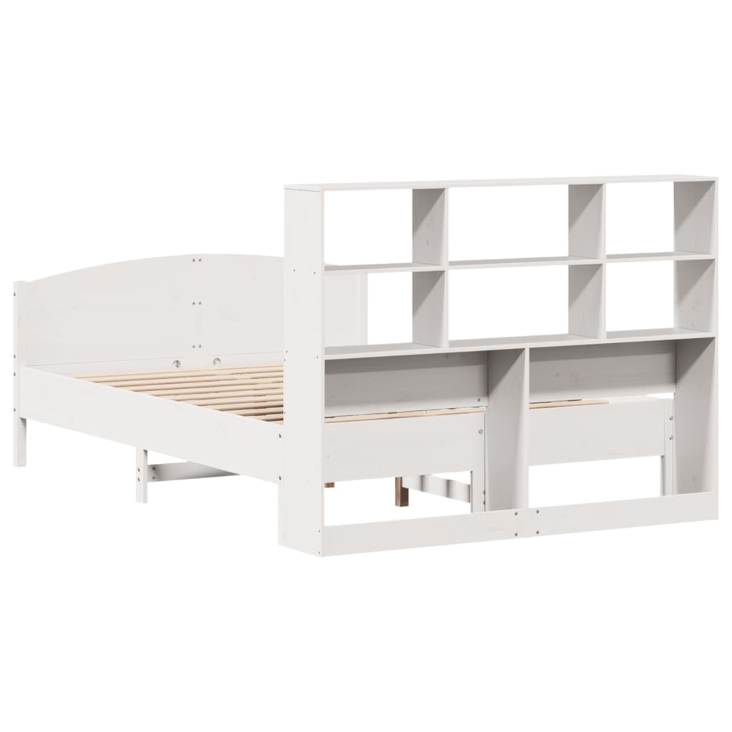 vidaXL Bookcase Bed without Mattress White 160x200cm Solid Wood Pine 6