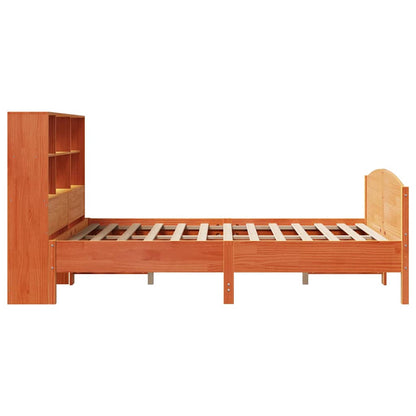 vidaXL Bookcase Bed without Mattress Wax Brown 140x200cm Solid Wood Pine 5