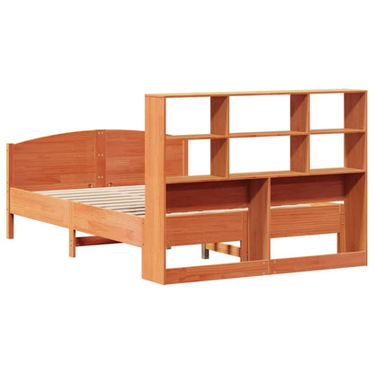 vidaXL Bookcase Bed without Mattress Wax Brown 140x200cm Solid Wood Pine 6