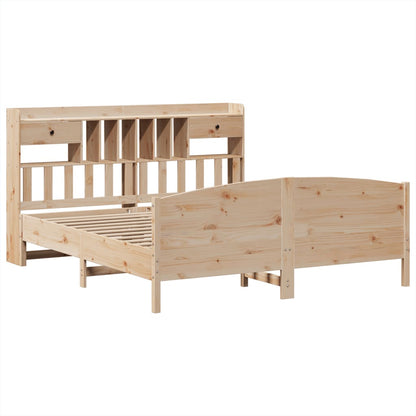 vidaXL Bookcase Bed without Mattress 180x200 cm Super King Solid Wood Pine 3