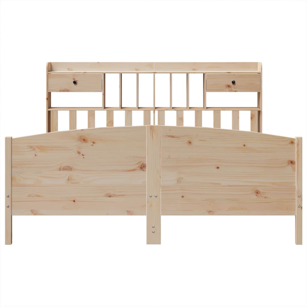 vidaXL Bookcase Bed without Mattress 180x200 cm Super King Solid Wood Pine 4