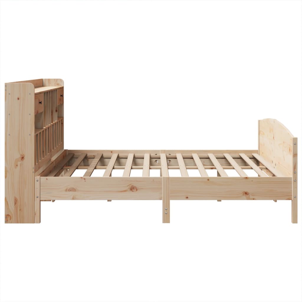 vidaXL Bookcase Bed without Mattress 180x200 cm Super King Solid Wood Pine 5