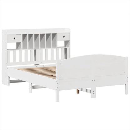 vidaXL Bookcase Bed without Mattress White 140x200cm Solid Wood Pine 3