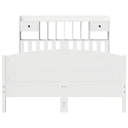 vidaXL Bookcase Bed without Mattress White 140x200cm Solid Wood Pine 4
