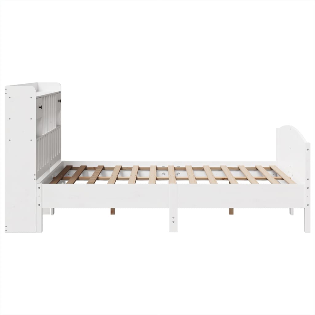 vidaXL Bookcase Bed without Mattress White 140x200cm Solid Wood Pine 5