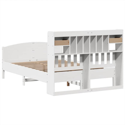 vidaXL Bookcase Bed without Mattress White 140x200cm Solid Wood Pine 6