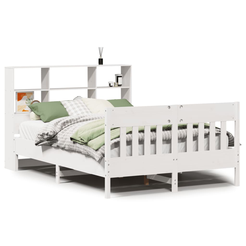 vidaXL Bed Frame without Mattress White 160x200 cm Solid Wood Pine 2