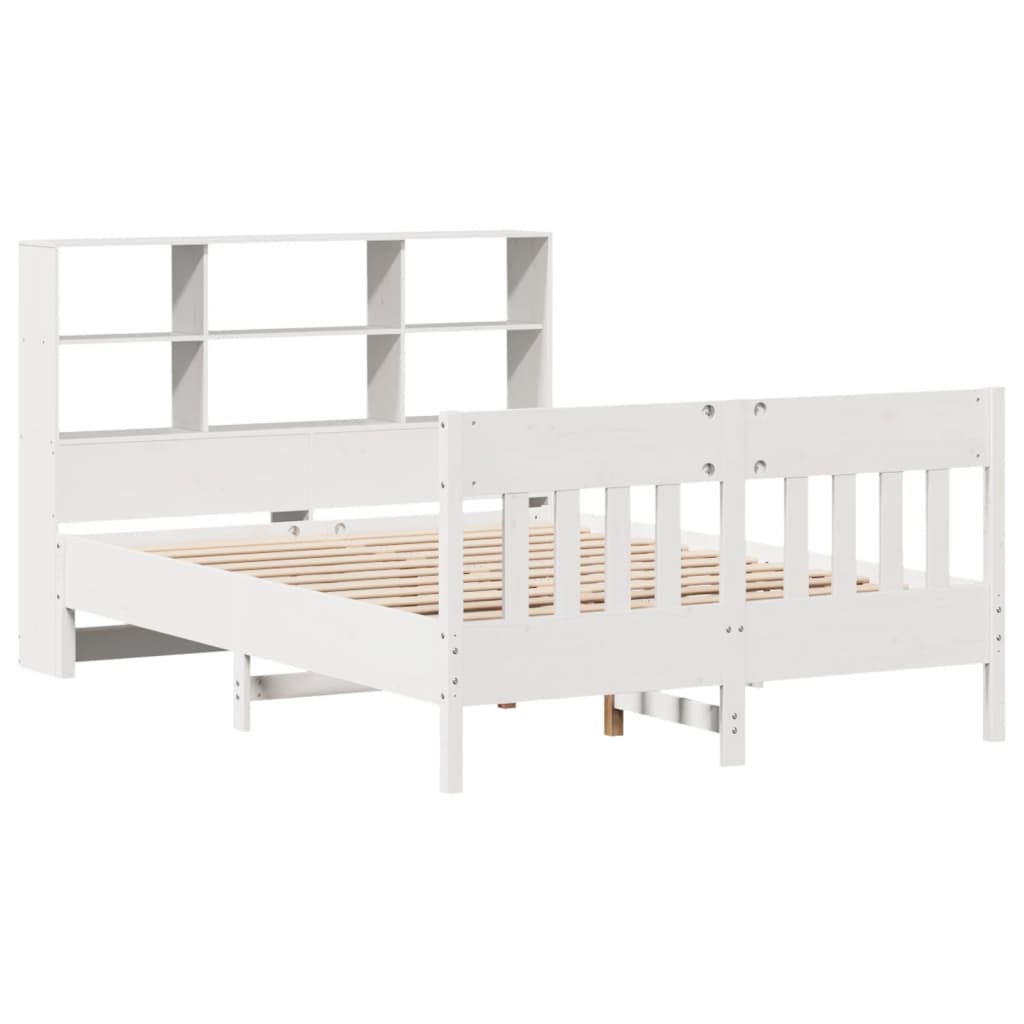 vidaXL Bed Frame without Mattress White 160x200 cm Solid Wood Pine 3
