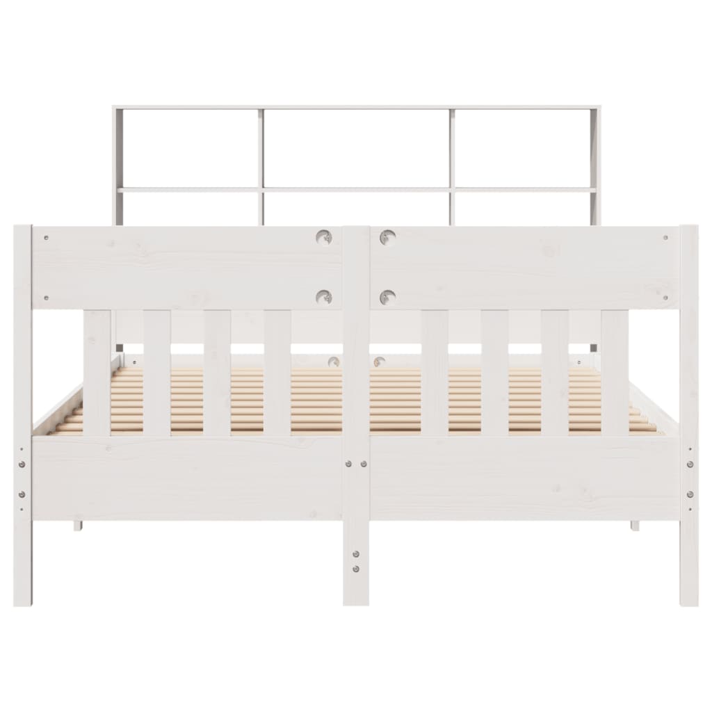 vidaXL Bed Frame without Mattress White 160x200 cm Solid Wood Pine 4