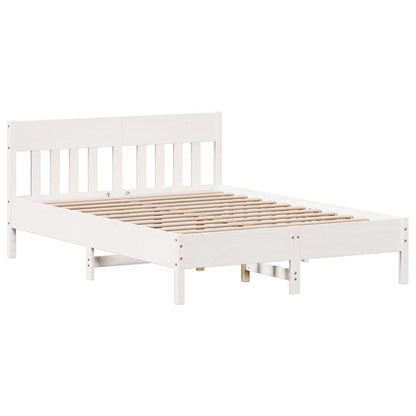 vidaXL Bed Frame without Mattress White 160x200 cm Solid Wood Pine 5