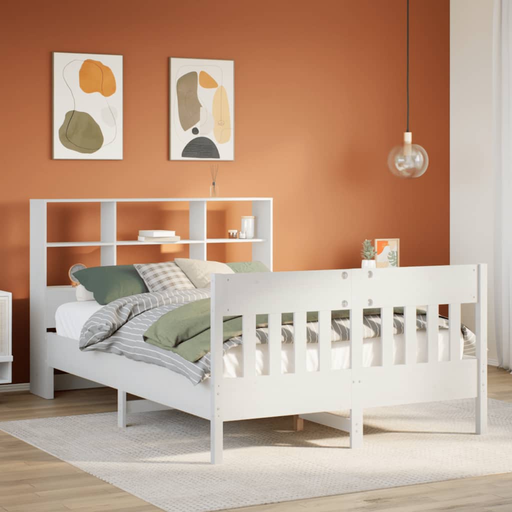 vidaXL Bed Frame without Mattress White 160x200 cm Solid Wood Pine 1