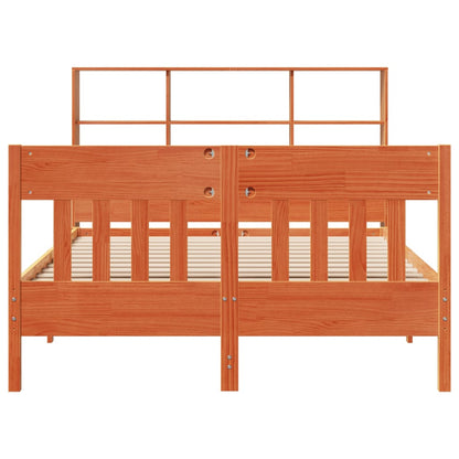 vidaXL Bed Frame without Mattress Wax Brown 160x200 cm Solid Wood Pine 4