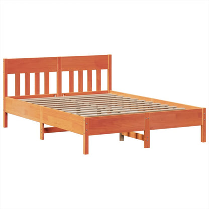 vidaXL Bed Frame without Mattress Wax Brown 160x200 cm Solid Wood Pine 5