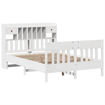 vidaXL Bed Frame without Mattress White 140x200 cm Solid Wood Pine 3