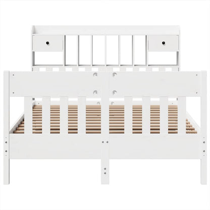 vidaXL Bed Frame without Mattress White 140x200 cm Solid Wood Pine 4
