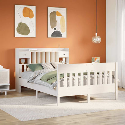vidaXL Bed Frame without Mattress White 140x200 cm Solid Wood Pine 1