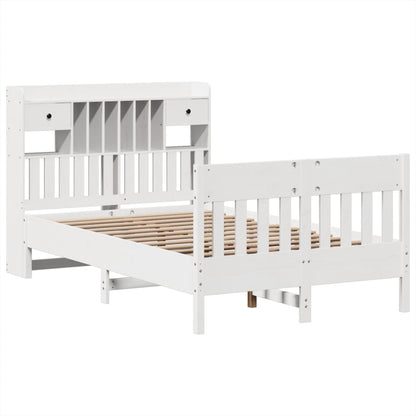 vidaXL Bed Frame without Mattress White 135x190 cm Solid Wood Pine 3