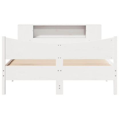 vidaXL Bed Frame without Mattress White 150x200 cm King Size Solid Wood Pine 4