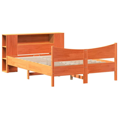 vidaXL Bed Frame without Mattress Wax Brown 140x190 cm Solid Wood Pine 3