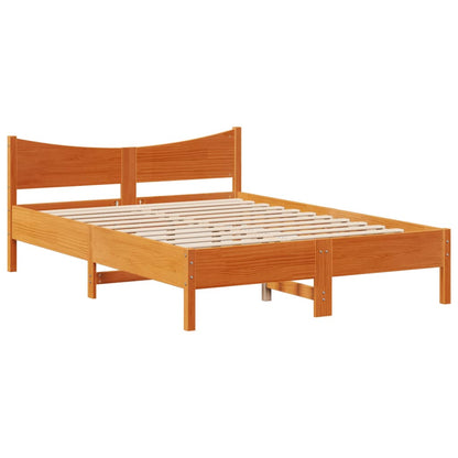 vidaXL Bed Frame without Mattress Wax Brown 140x190 cm Solid Wood Pine 5
