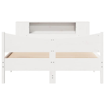 vidaXL Bed Frame without Mattress White 135x190 cm Double Solid Wood Pine 4