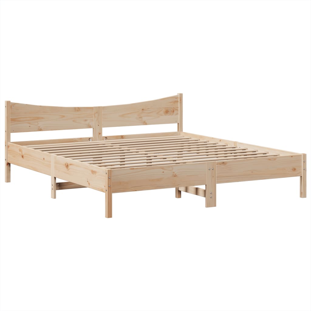 vidaXL Bed Frame without Mattress 180x200 cm Super King Solid Wood Pine 5