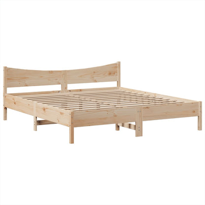 vidaXL Bed Frame without Mattress 180x200 cm Super King Solid Wood Pine 5