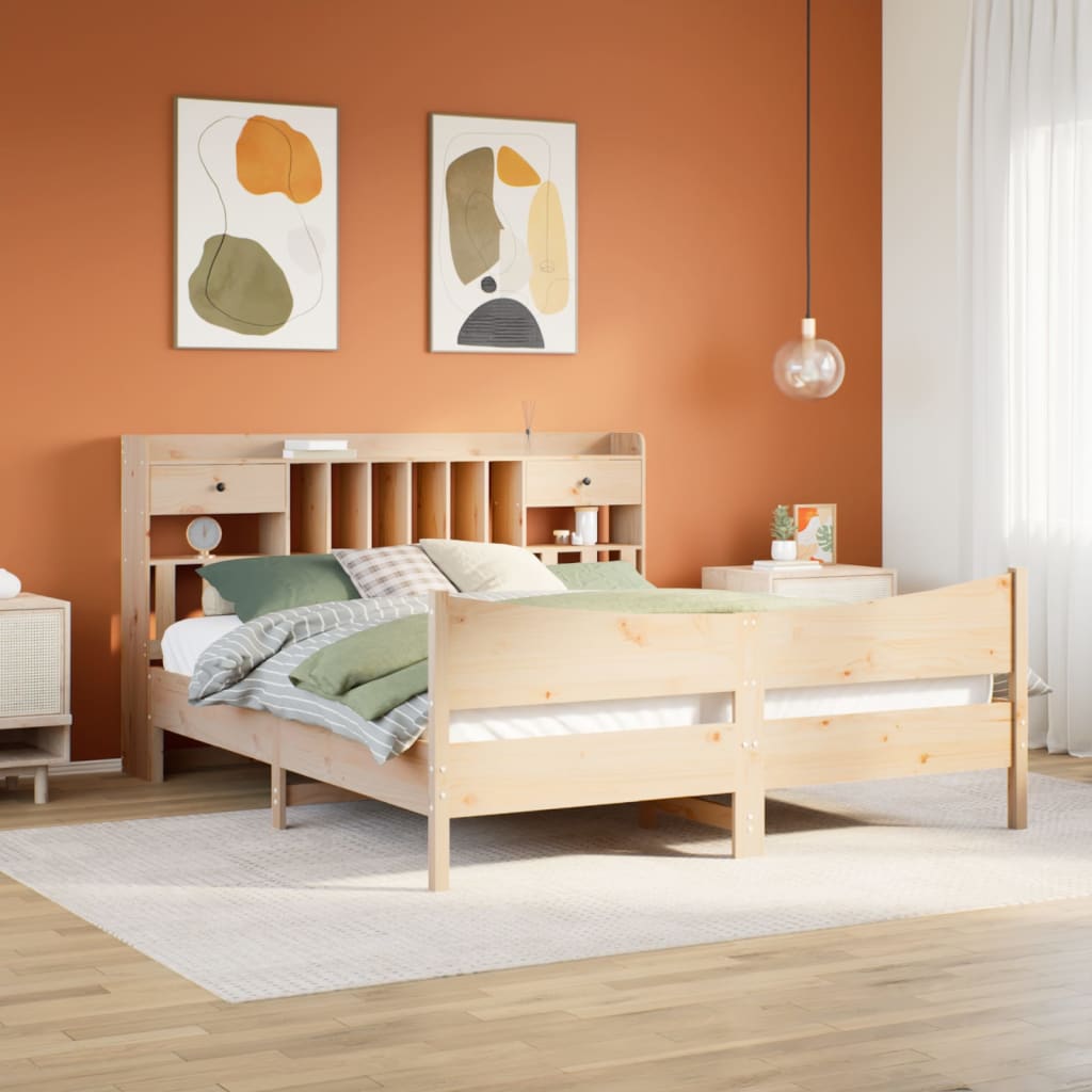 vidaXL Bed Frame without Mattress 180x200 cm Super King Solid Wood Pine 1