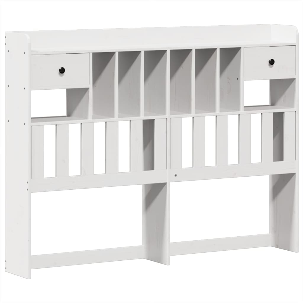 vidaXL Bed Frame without Mattress White 150x200 cm King Size Solid Wood Pine 6