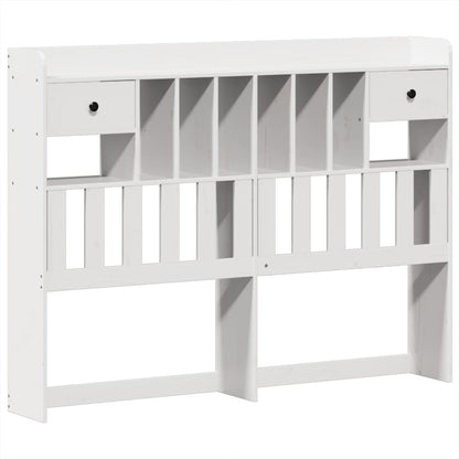 vidaXL Bed Frame without Mattress White 150x200 cm King Size Solid Wood Pine 6