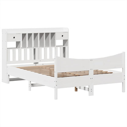 vidaXL Bed Frame without Mattress White 140x200 cm Solid Wood Pine 3