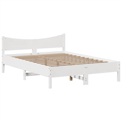 vidaXL Bed Frame without Mattress White 140x200 cm Solid Wood Pine 5