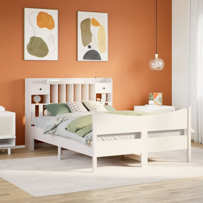 vidaXL Bed Frame without Mattress White 140x200 cm Solid Wood Pine 1