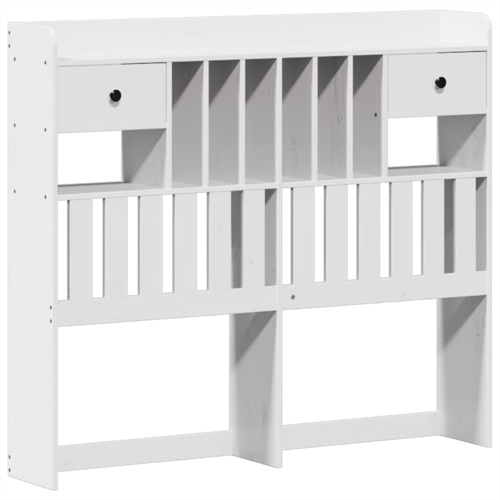 vidaXL Bed Frame without Mattress White 135x190 cm Double Solid Wood Pine 6