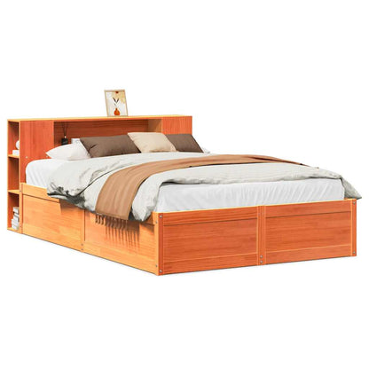 vidaXL Bed Frame without Mattress Wax Brown 150x200 cm Solid Wood Pine 2